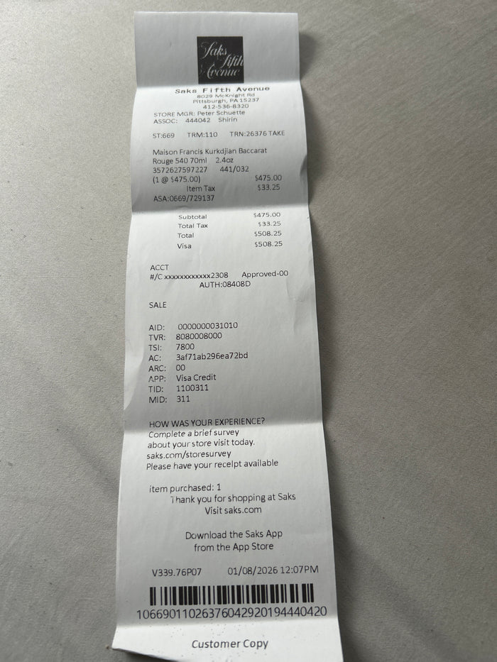 Baccarat Rouge 540 70ml